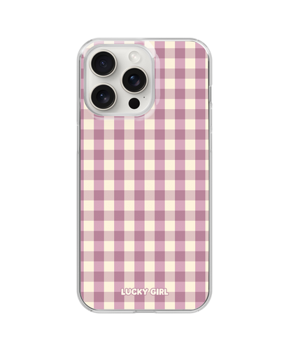 Plum Gingham Clear Case Insert