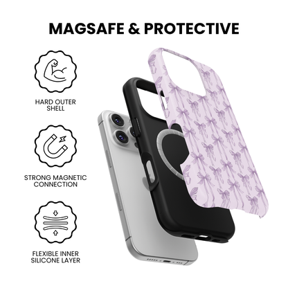 Lavender Blushing Bows MagSafe Phone Case
