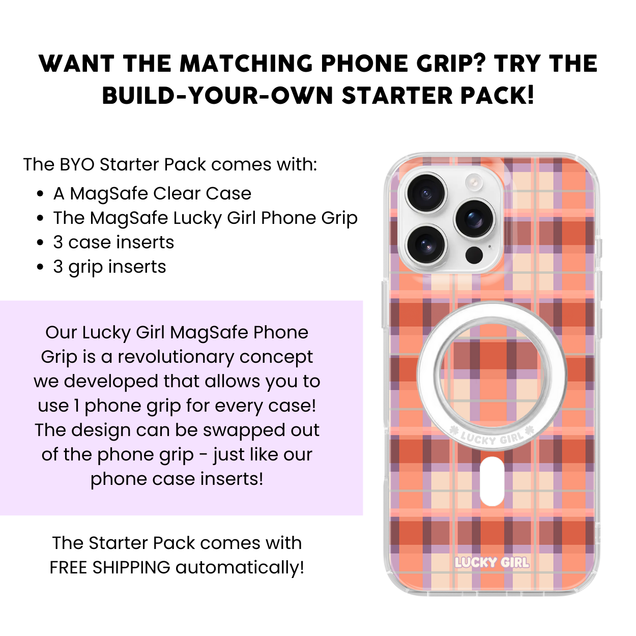 Jelly Bean Plaid Clear Case Insert