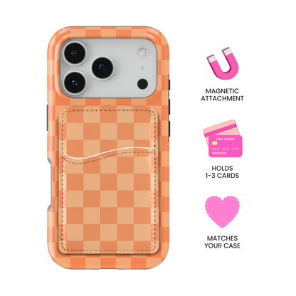 Tangerine Checkers MagSafe Card Holder