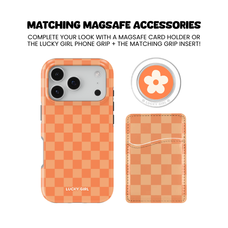 Tangerine Checkers Phone Case