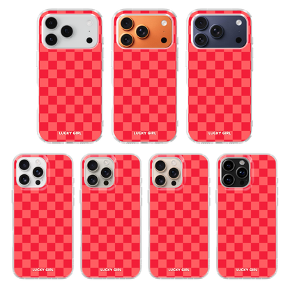 Vermillion Checkers Clear Case Insert