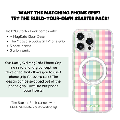 Pastel Gingham Clear Case Insert