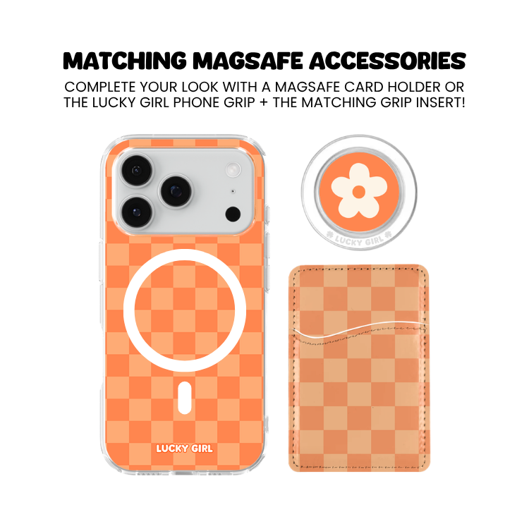 Tangerine Checkers Clear Case Insert