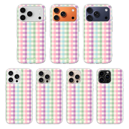 Pastel Gingham Clear Case Insert