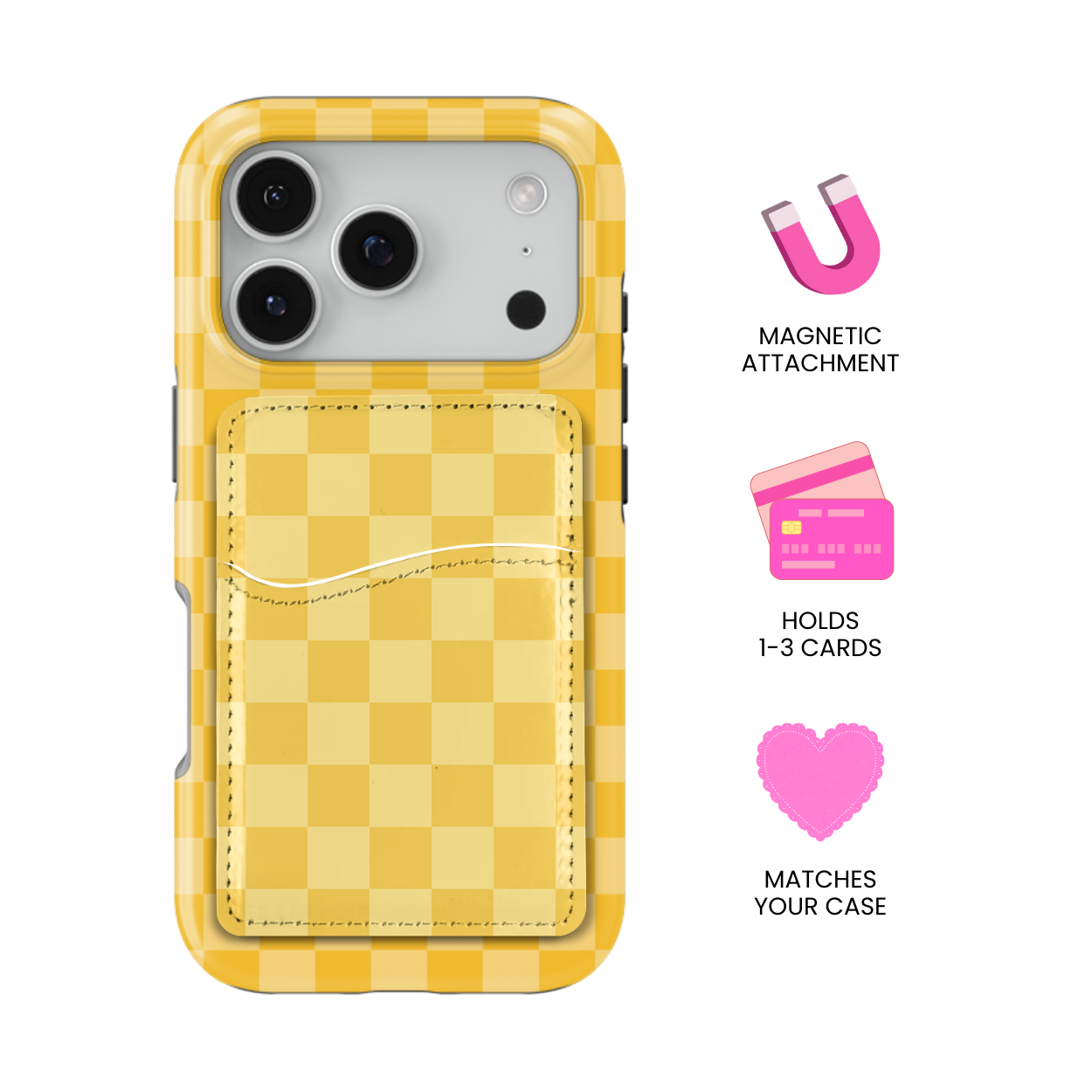 Sunny Checkers MagSafe Card Holder