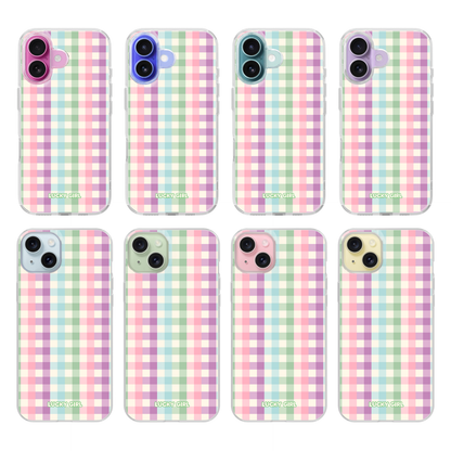 Pastel Gingham Clear Case Insert