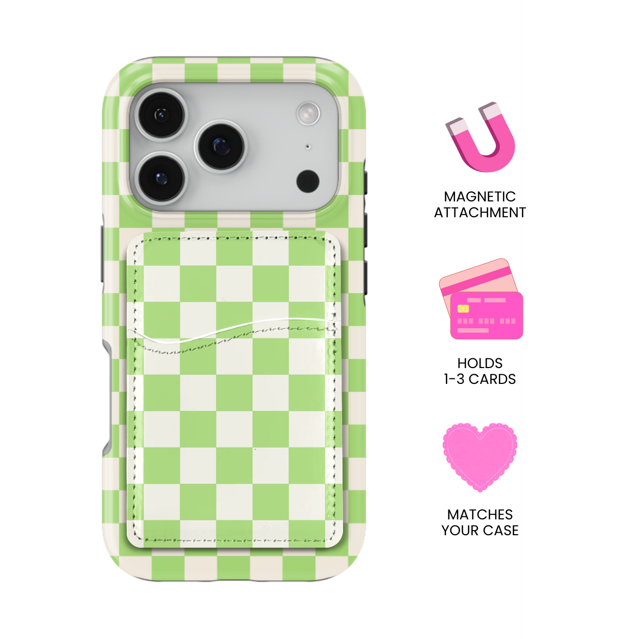 Katydid Checkers II MagSafe Card Holder
