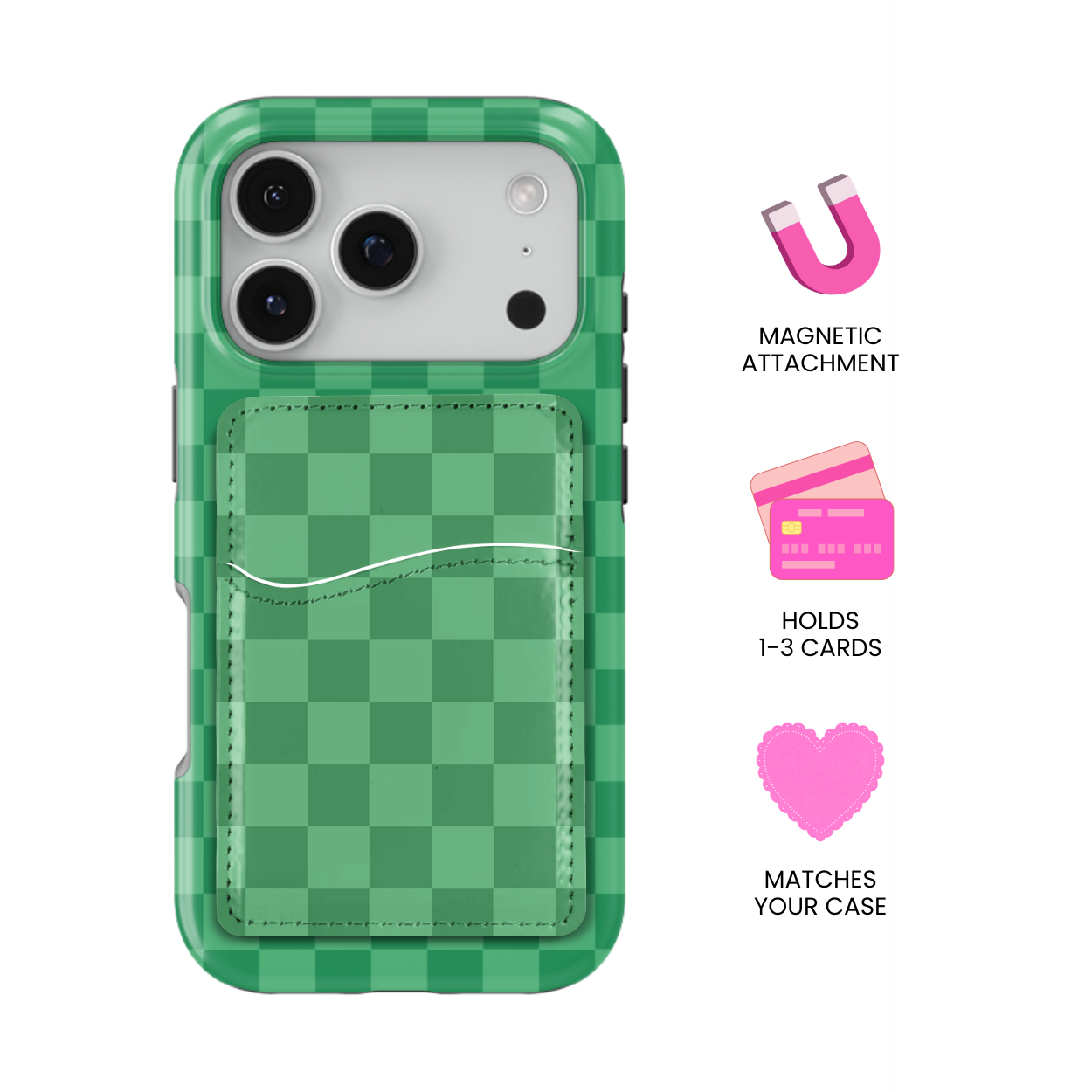 Emerald City Checkers MagSafe Card Holder