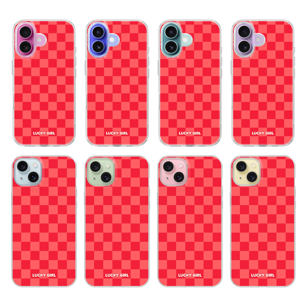 Vermillion Checkers Clear Case Insert