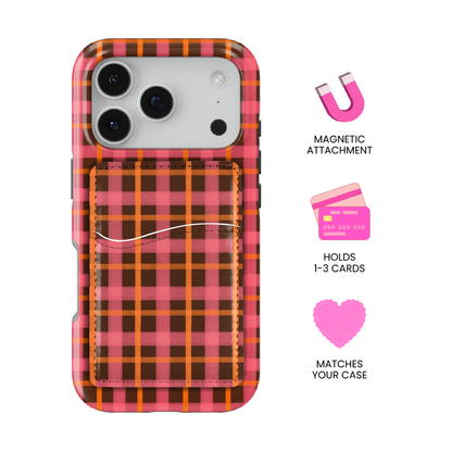 Autumn Glow Plaid MagSafe Card Holder