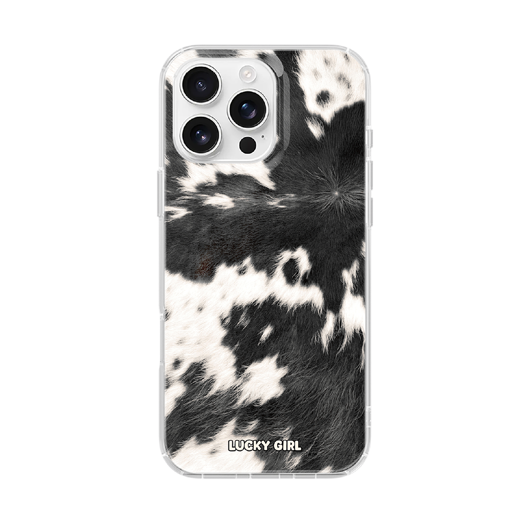 Black Cowhide Clear Case Insert iPhone 17