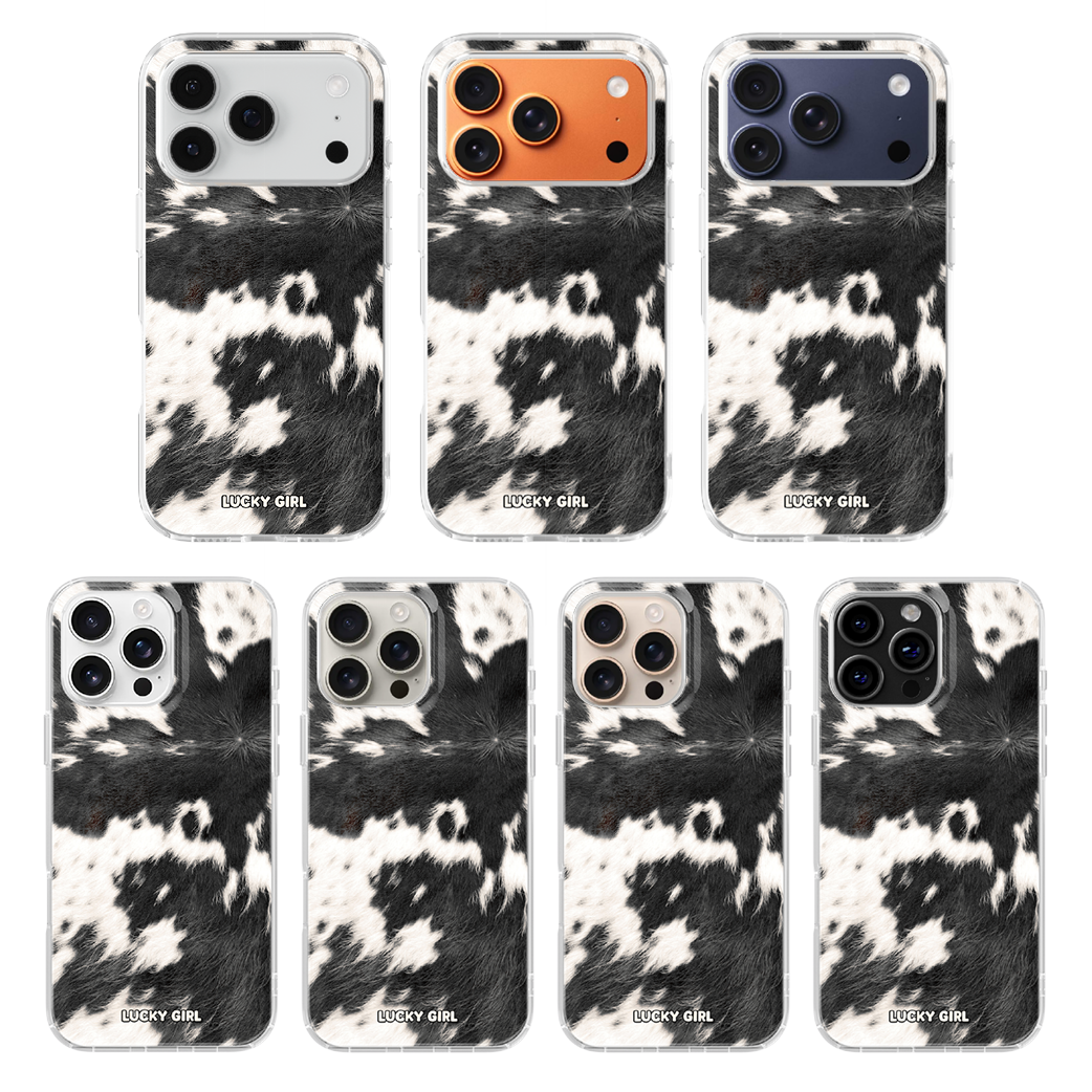 Black Cowhide Clear Case Insert iPhone 17