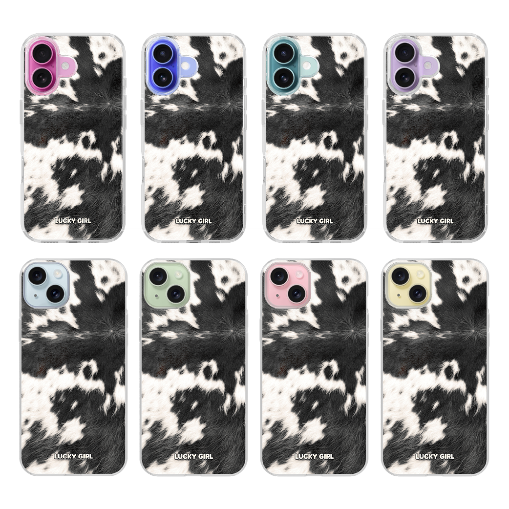 Black Cowhide Clear Case Insert iPhone 17