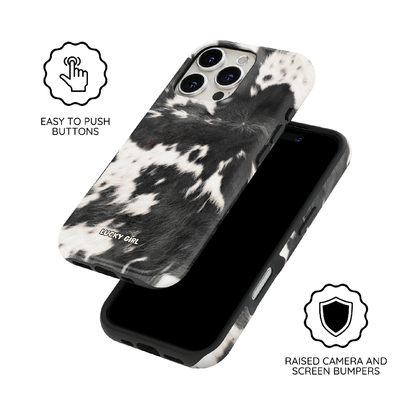 Black Cowhide Phone Case iPhone 17 / Yes
