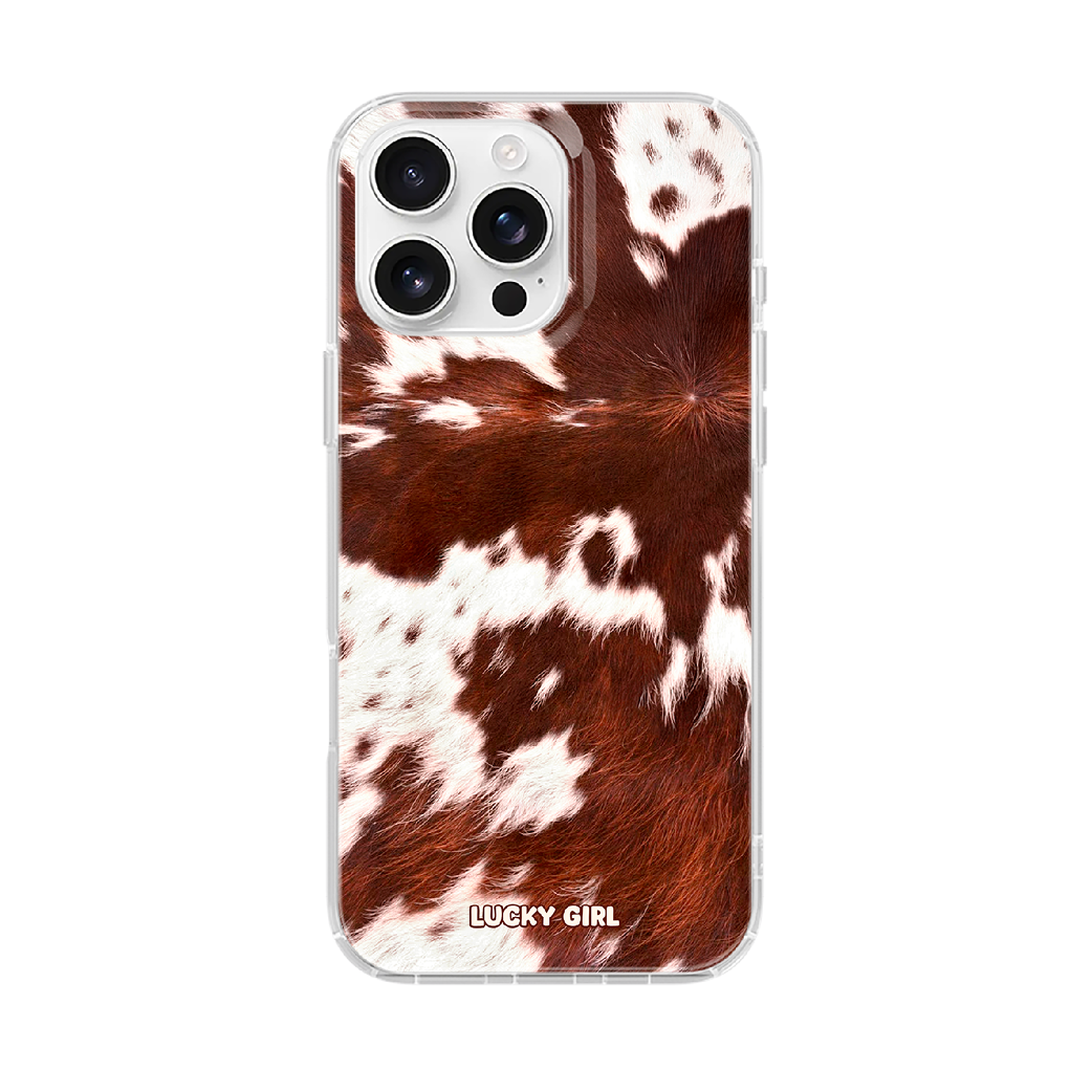 Brown Cowhide Clear Case Insert iPhone 17