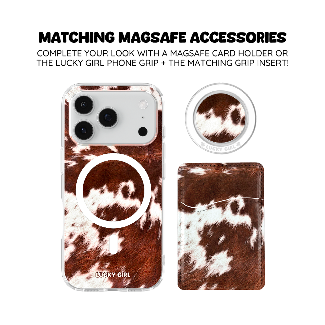 Brown Cowhide Clear Case Insert iPhone 17