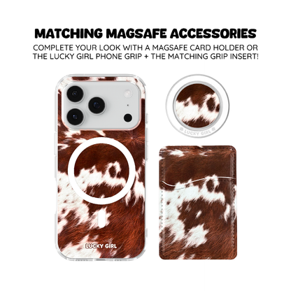 Brown Cowhide Clear Case Insert iPhone 17