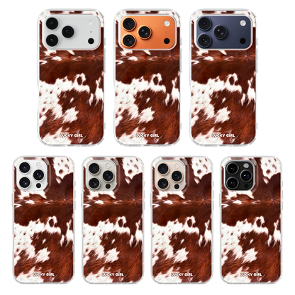 Brown Cowhide Clear Case Insert iPhone 17