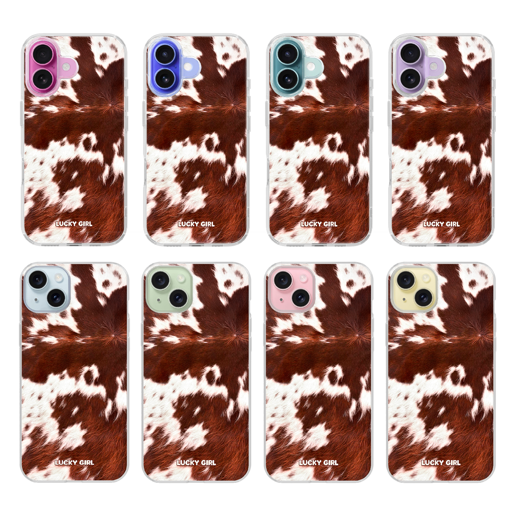 Brown Cowhide Clear Case Insert iPhone 17