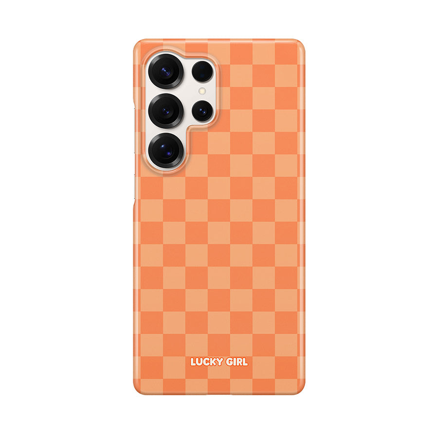 Tangerine Checkers Phone Case