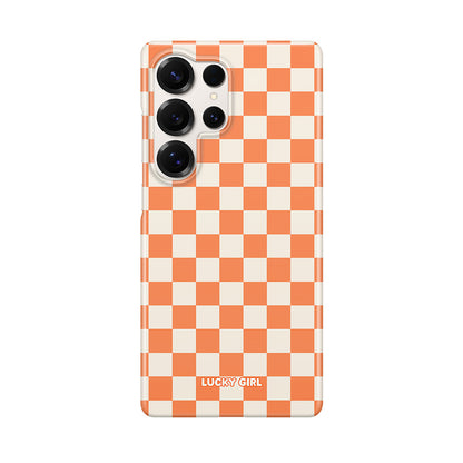 Tangerine Checkers II Phone Case
