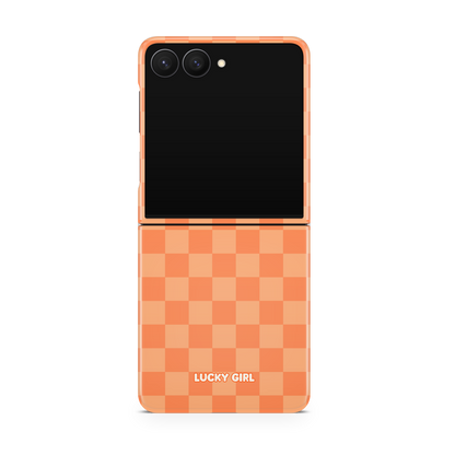 Tangerine Checkers Phone Case