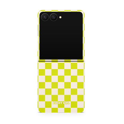 Electric Lime Checkers II Phone Case