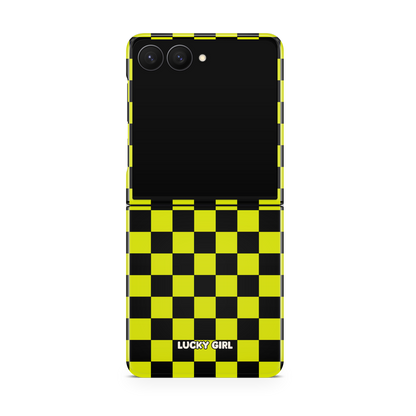 Electric Lime Checkers Phone Case