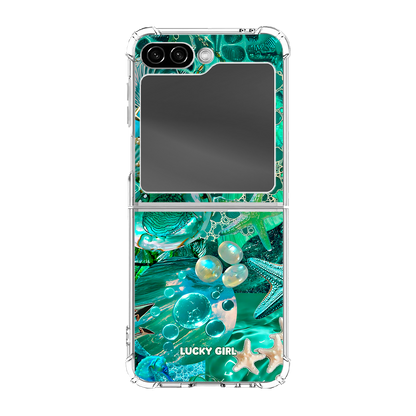 Aquamarine Clear Case Insert Galaxy Z Flip 6/7 FE