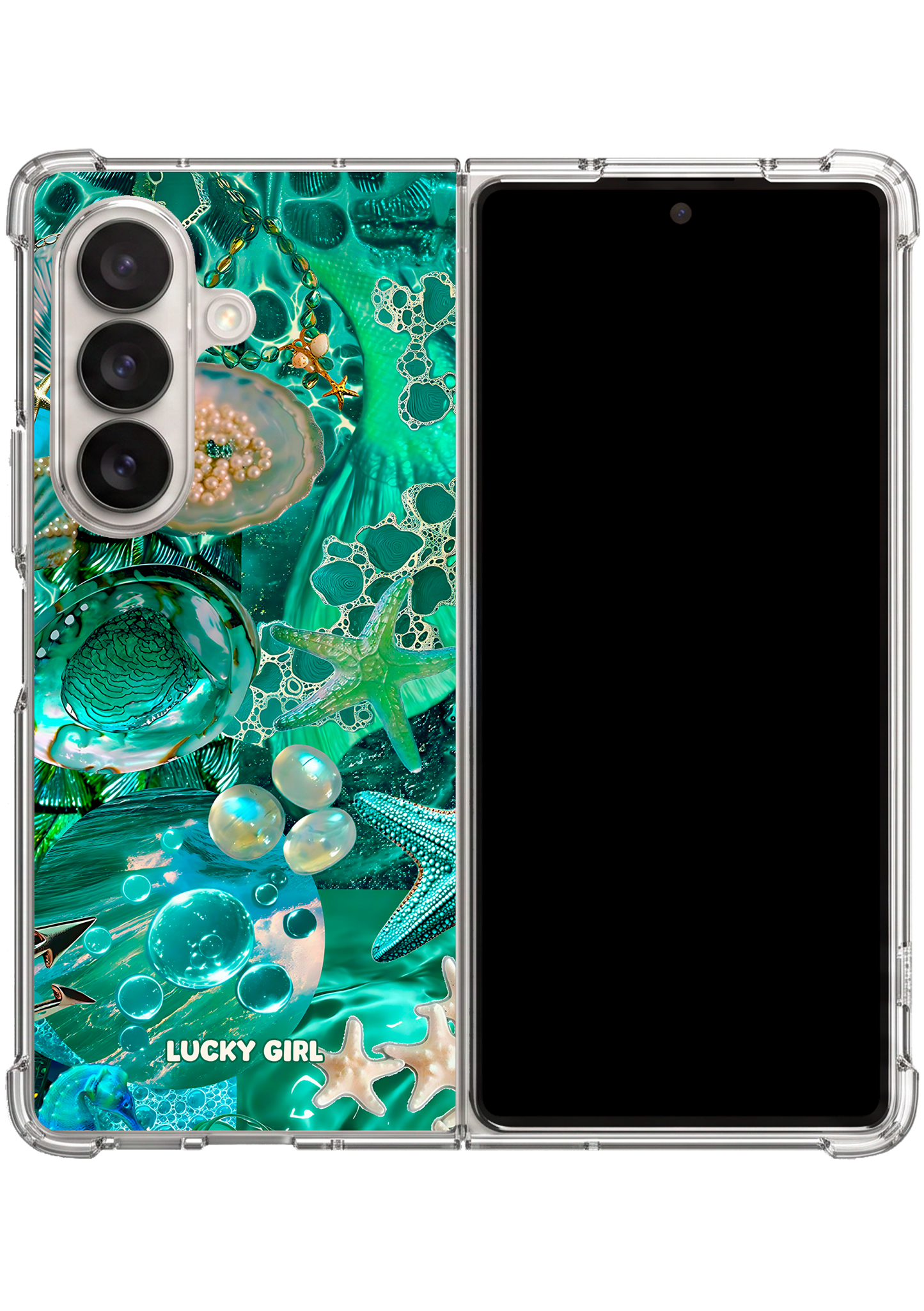 Aquamarine Clear Case Insert Galaxy Z Fold 7