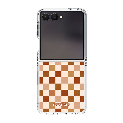 Autumn Check Clear Case Insert Galaxy Z Flip 7