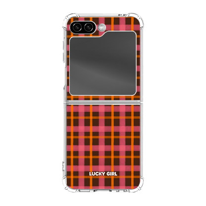 Autumn Glow Plaid Clear Case Insert Galaxy Z Flip 6/7 FE