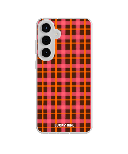 Autumn Glow Plaid Clear Case Insert Galaxy S24 Plus/S25 Plus