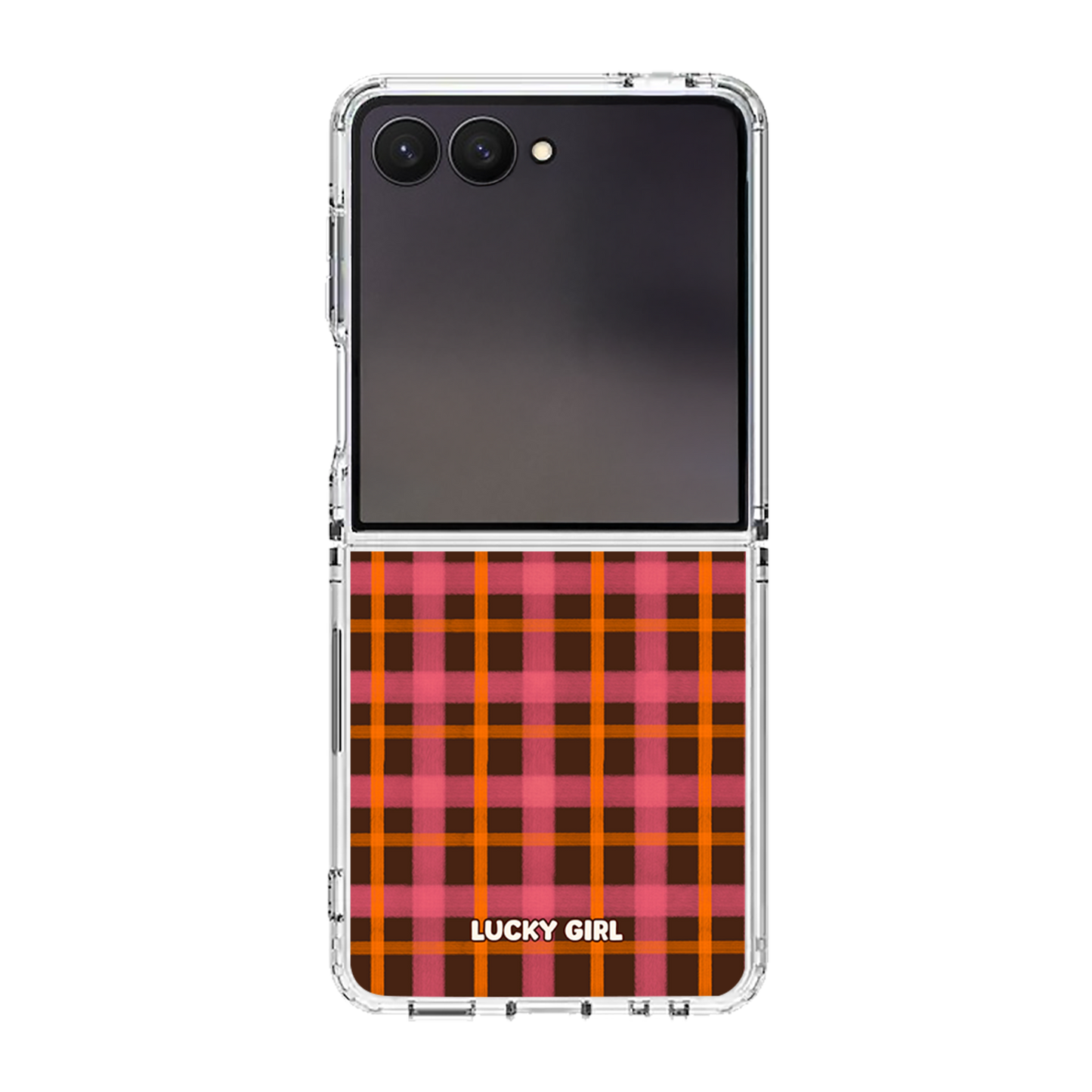 Autumn Glow Plaid Clear Case Insert Galaxy Z Flip 7
