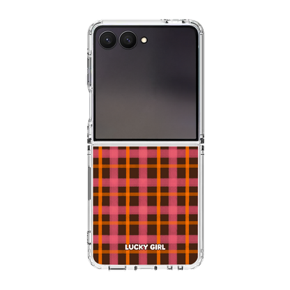 Autumn Glow Plaid Clear Case Insert Galaxy Z Flip 7