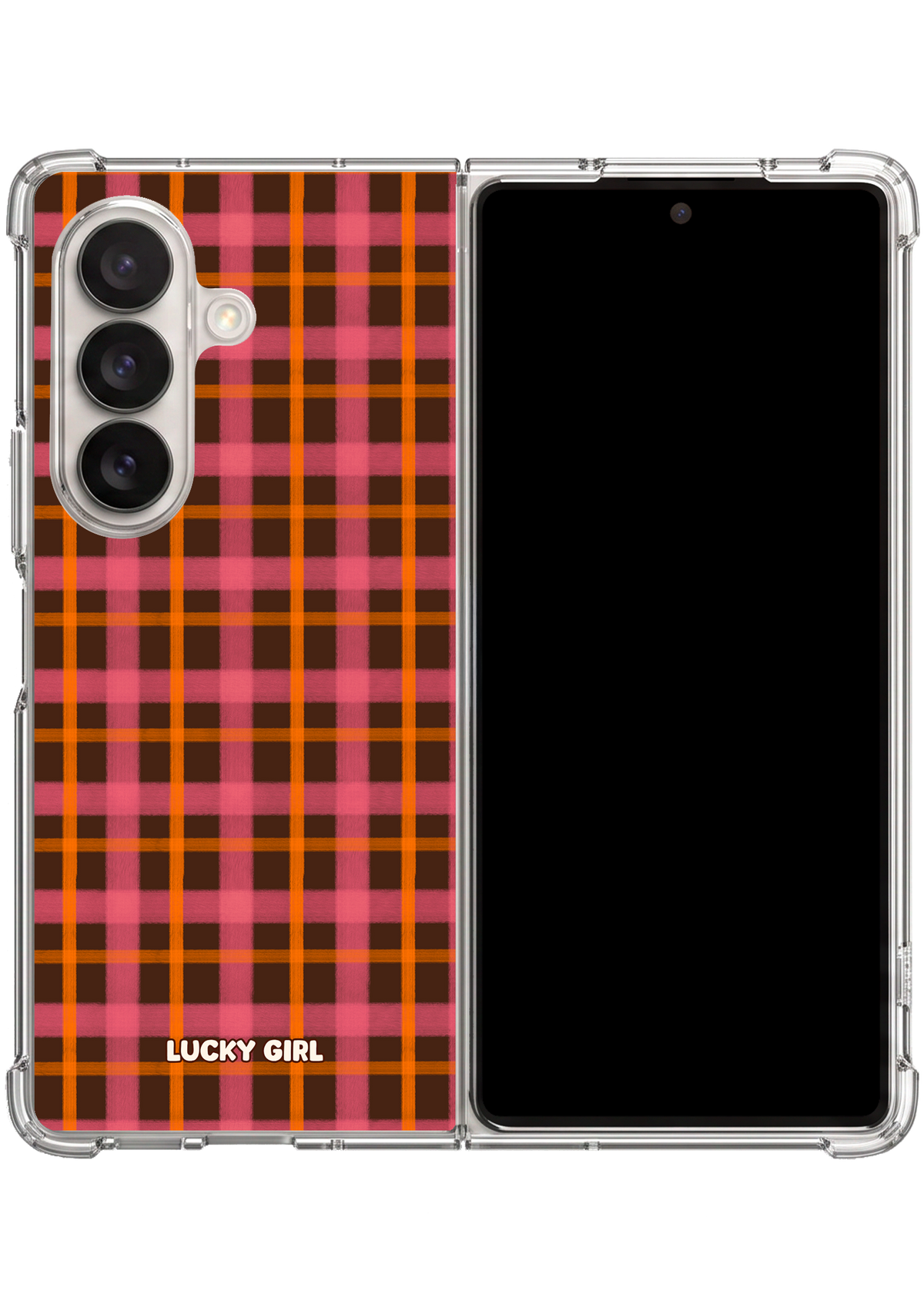Autumn Glow Plaid Clear Case Insert Galaxy Z Fold 7