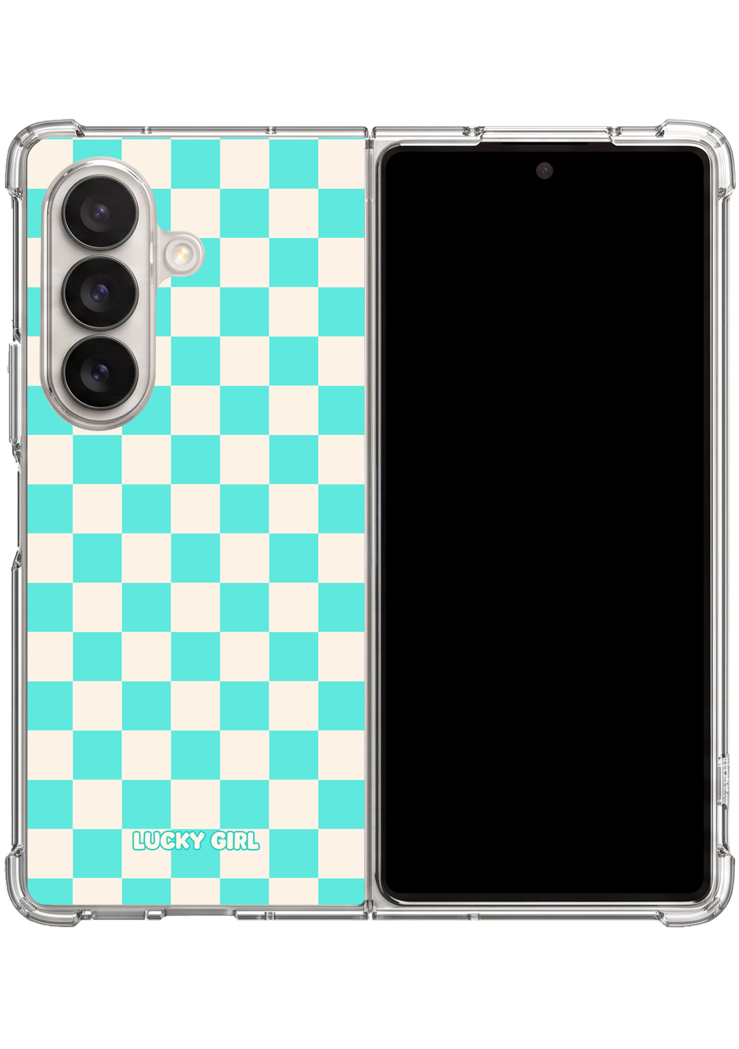 Bermuda Checkers II Clear Case Insert Galaxy Z Fold 7