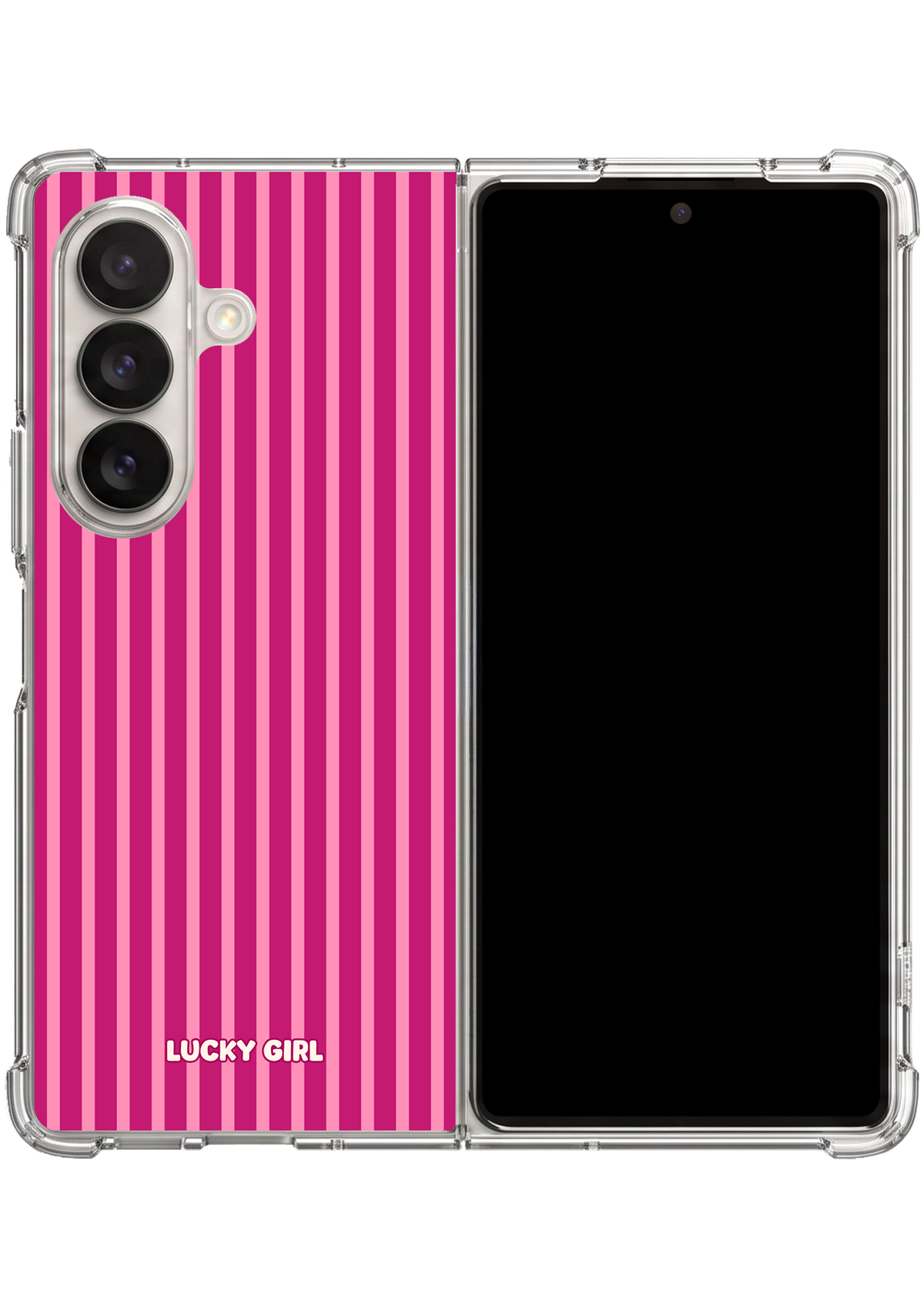 Berry Stripes Clear Case Insert Galaxy Z Fold 7