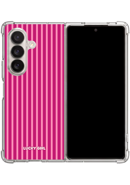 Berry Stripes Clear Case Insert Galaxy Z Fold 7