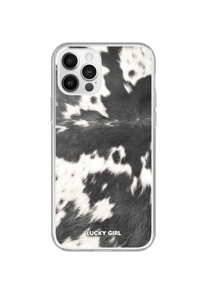 Black Cowhide Clear Case Insert iPhone 12/12 Pro