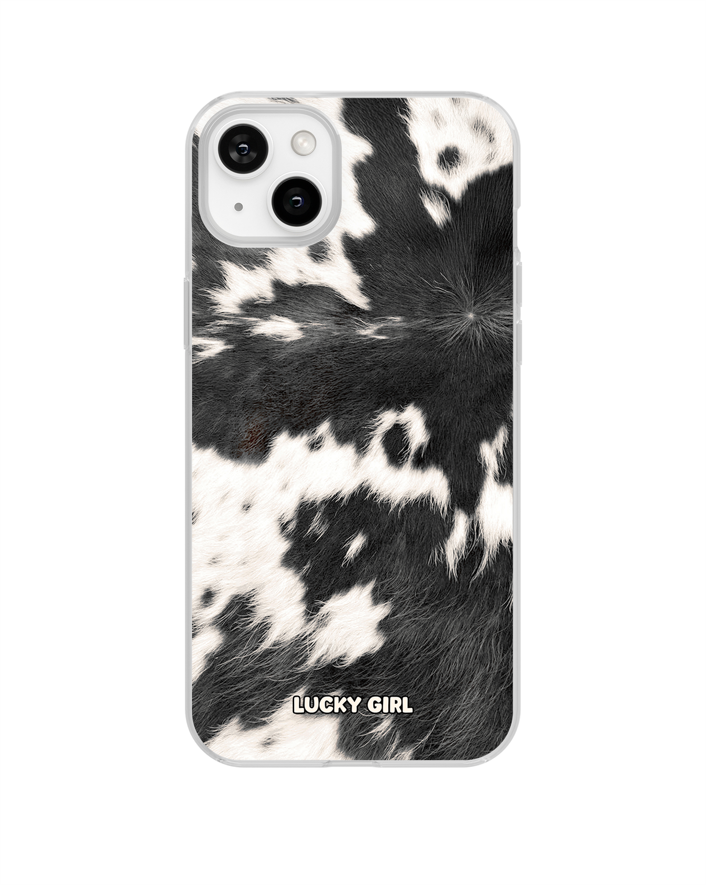 Black Cowhide Clear Case Insert iPhone 15