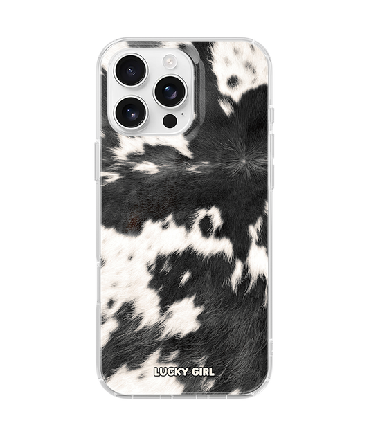 Black Cowhide Clear Case Insert iPhone 15 Pro Max