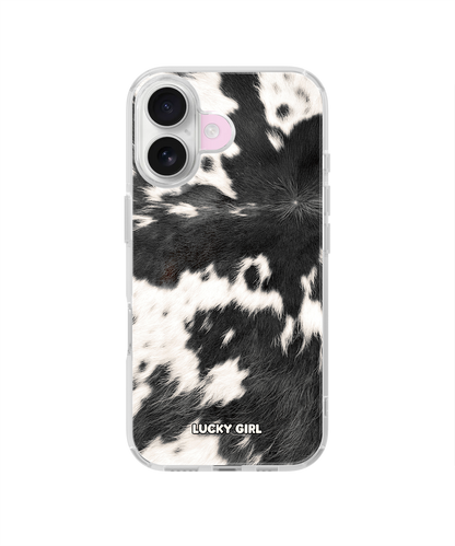 Black Cowhide Clear Case Insert iPhone 16