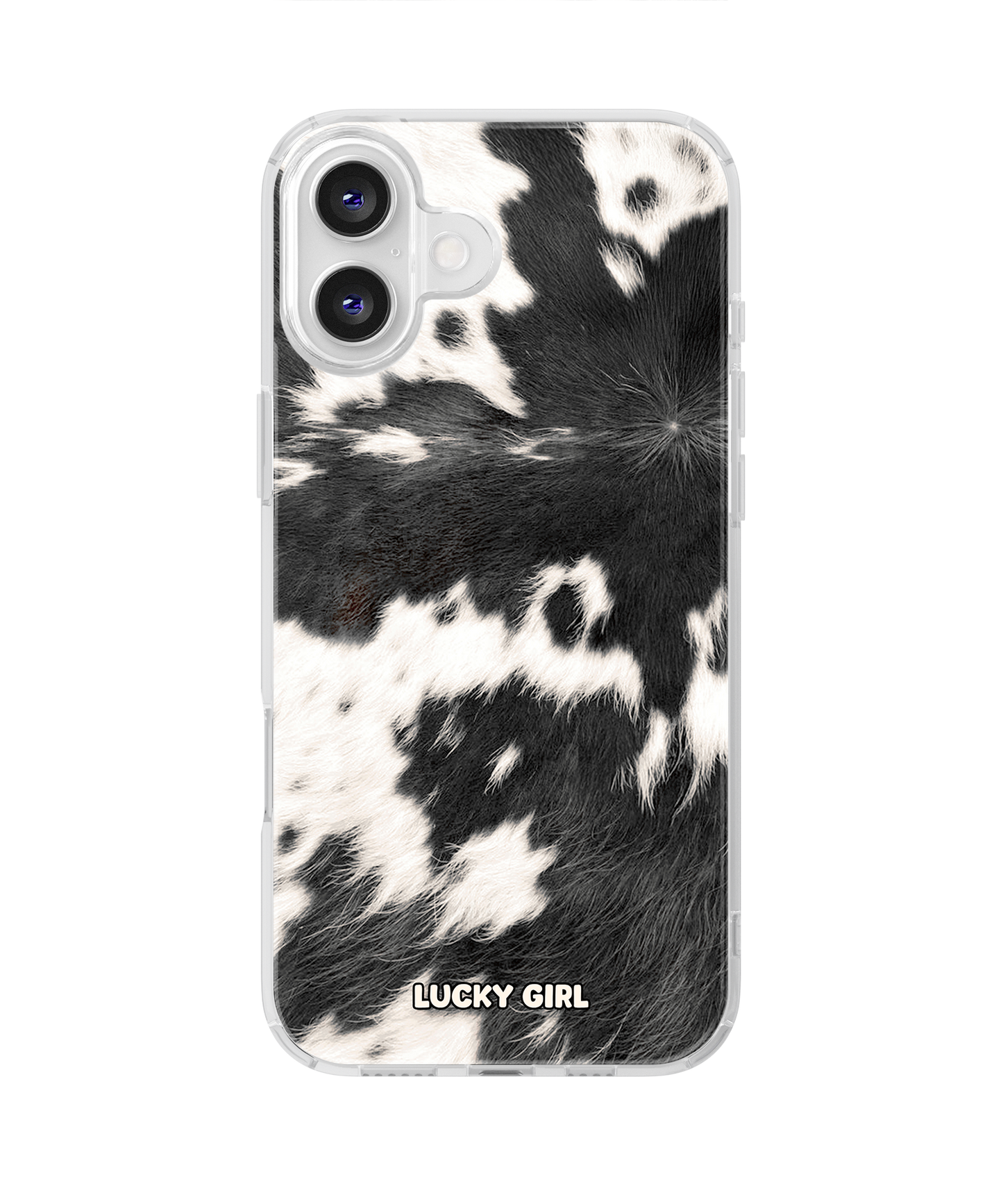 Black Cowhide Clear Case Insert iPhone 16 Plus