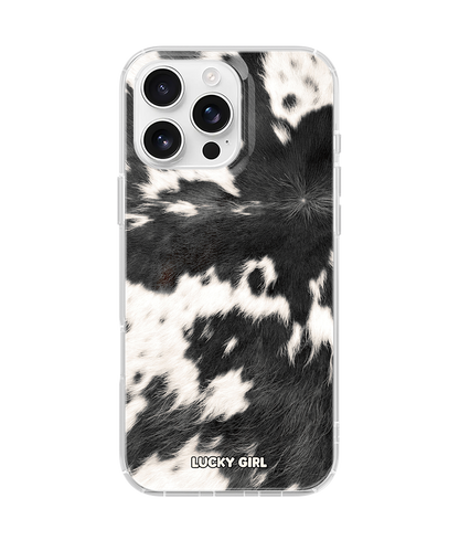 Black Cowhide Clear Case Insert iPhone 16 Pro Max