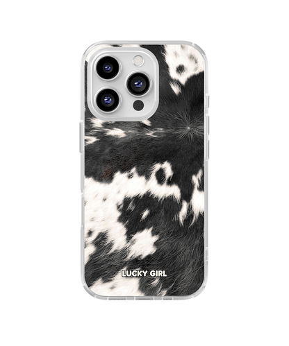 Black Cowhide Clear Case Insert iPhone 16 Pro