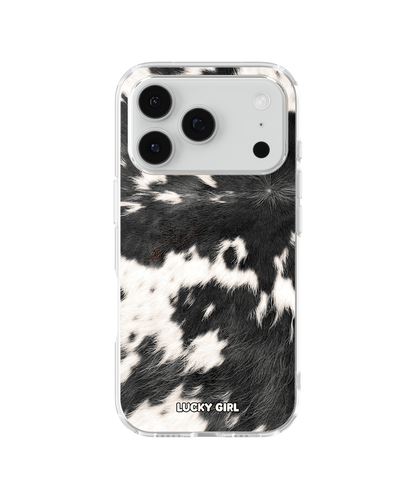 Black Cowhide Clear Case Insert iPhone 17 Pro