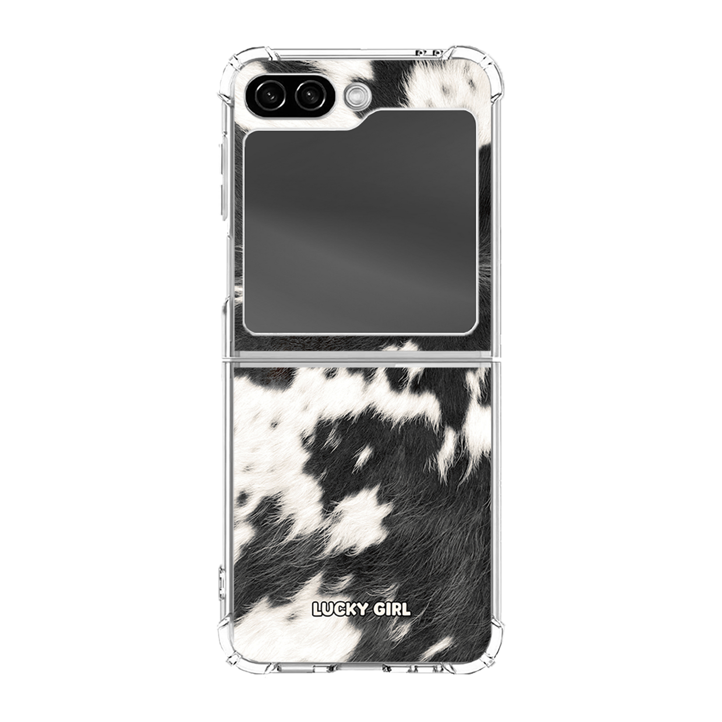 Black Cowhide Clear Case Insert Galaxy Z Flip 6/7 FE