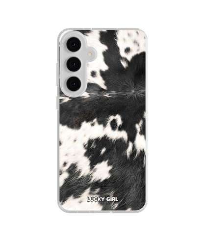 Black Cowhide Clear Case Insert Galaxy S23 Plus